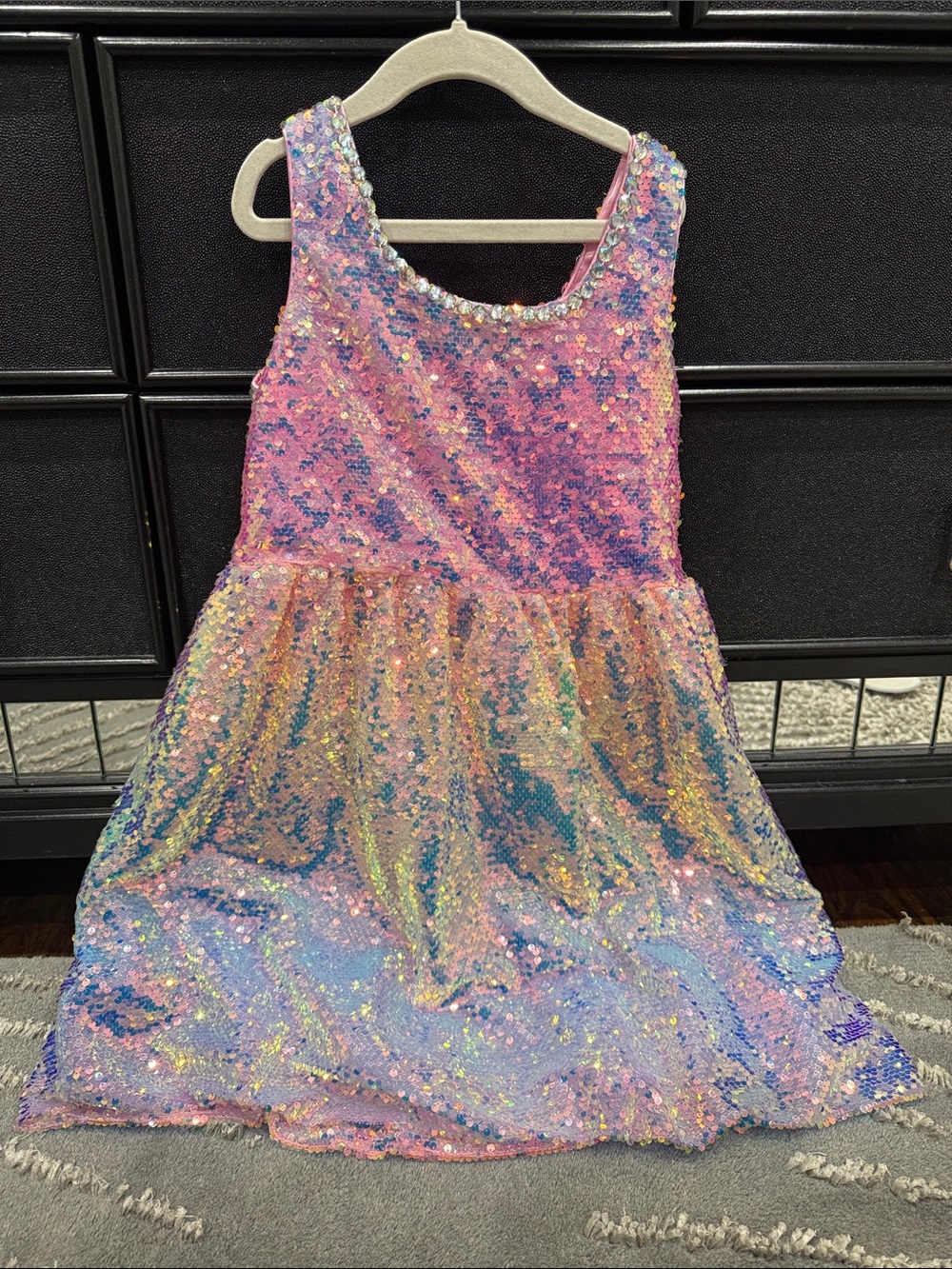 Lola + The Boys Pink Multicolor Sequin Rainbow Dress. Worn once